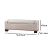 Abigail Storage Ottoman Bench | Nailhead Trim | Wheat Fabric | 51 Inch