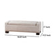 Abigail Storage Ottoman Bench | Nailhead Trim | Wheat Fabric | 51 Inch
