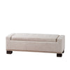 Abigail Storage Ottoman Bench | Nailhead Trim | Wheat Fabric | 51 Inch