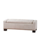 Abigail Storage Ottoman Bench | Nailhead Trim | Wheat Fabric | 51 Inch