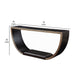 Riza Console Table Half Moon Wood Frame Black Gold Finish 70 Inch BM327203
