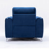 Wiena Accent Sofa Armchair Vertical Pleated Blue Velvet Chrome Legs BM327213