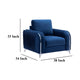 Wiena Accent Sofa Armchair Vertical Pleated Blue Velvet Chrome Legs BM327213