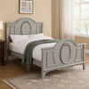Auri Full Size Bed, Arch Headboard, Rope Molding w Floral Motifs, Gray