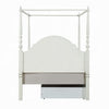 Dorie Full Size Poster Bed Embossed Floral and Oval Molding Ivory