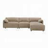 Vety L Shaped Sectional Sofa Pillow Arm Light Brown Nubuck Leather BM327229