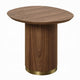 Iliana Side End Table, 21 Inch Oval Top, Round Pedestal, Walnut Brown