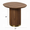 Iliana Side End Table 21 Inch Oval Top Round Pedestal Walnut Brown BM327230