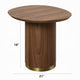 Iliana Side End Table 21 Inch Oval Top Round Pedestal Walnut Brown BM327230