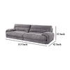 Enzo Sofa Rolled Cushioned Armrests Modern Gray Corduroy Upholstery BM327231