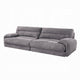 Enzo Loveseat, Rolled Cushioned Armrests, Modern Gray Corduroy Fabric