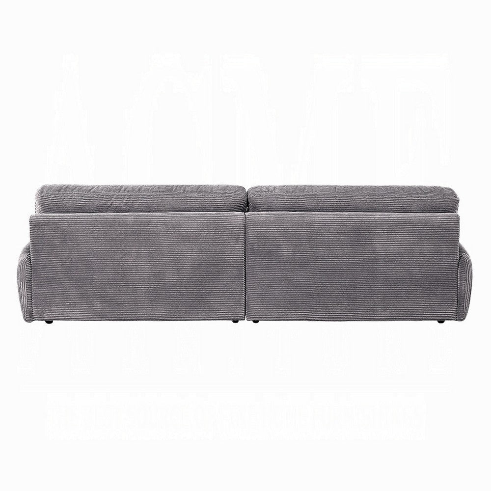 Enzo Loveseat Rolled Cushioned Armrests Modern Gray Corduroy Fabric BM327232