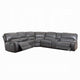 Saley Power Motion Sectional Sofa, USB, Gray Faux Leather, Console