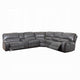 Saley Power Motion Sectional Sofa USB Gray Faux Leather Console BM327233