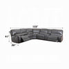 Saley Power Motion Sectional Sofa USB Gray Faux Leather Console BM327233