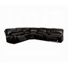 Saley Power Motion Sectional Sofa, USB, Black Faux Leather, Console