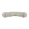 Ayna Power Motion Sectional Sofa, Beige Boucle Upholstery, Console
