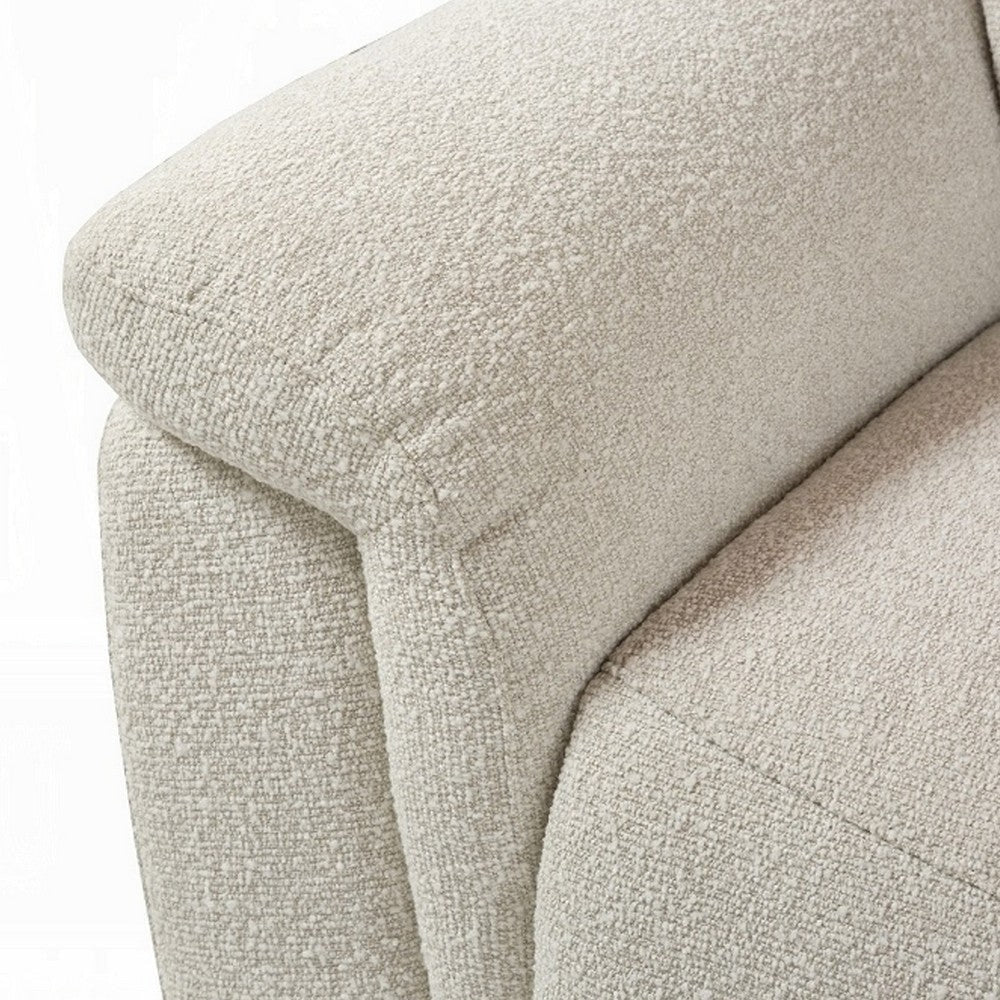 Ayna Power Motion Sectional Sofa Beige Boucle Upholstery Console BM327235