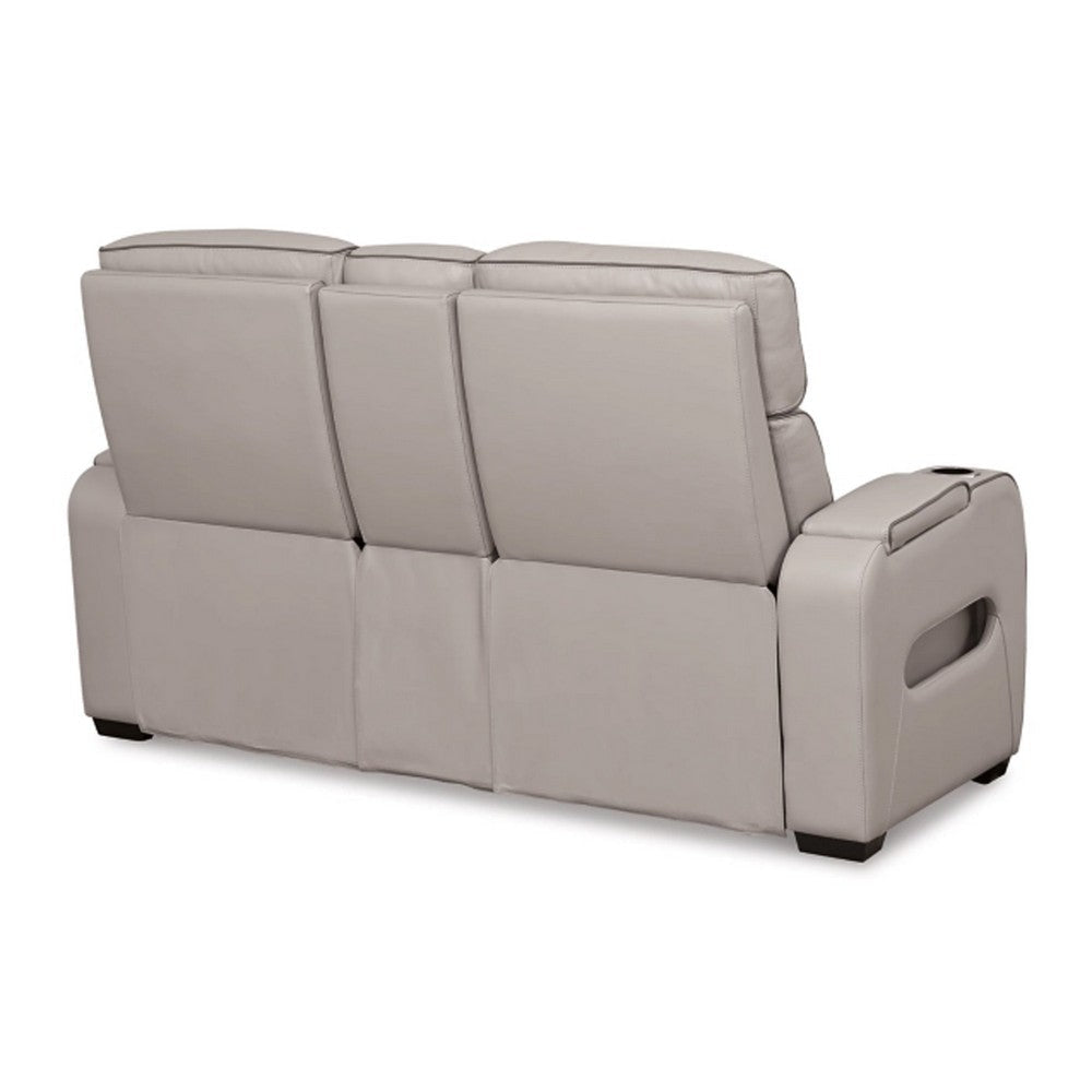 Ashley Boyin Power Recliner Loveseat | Gray Faux Leather | USB Port | 75’’ BM327282