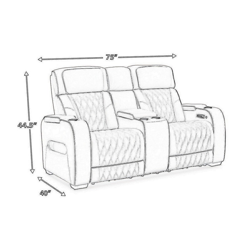 Ashley Boyin Power Recliner Loveseat | Gray Faux Leather | USB Port | 75’’ BM327282