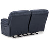 Ashley Leesa Power Recliner Loveseat | Ocean Blue Leather | USB Port | 65’’ BM327288