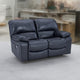 Ashley Leesa Power Recliner Loveseat | Ocean Blue Leather | USB Port | 65"