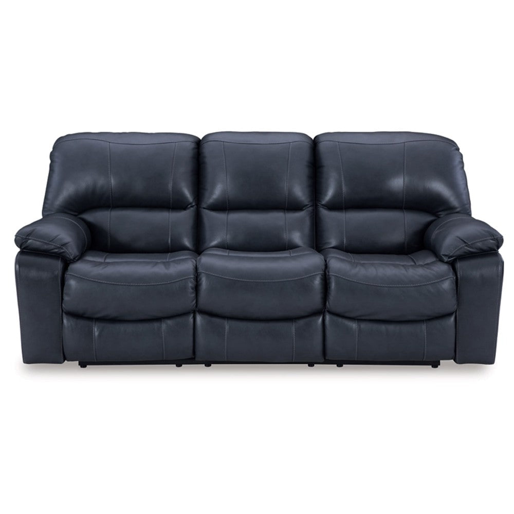 Ashley Leesa Power Recliner Sofa | Soft Ocean Blue Leather | USB Port | 88’’ BM327289