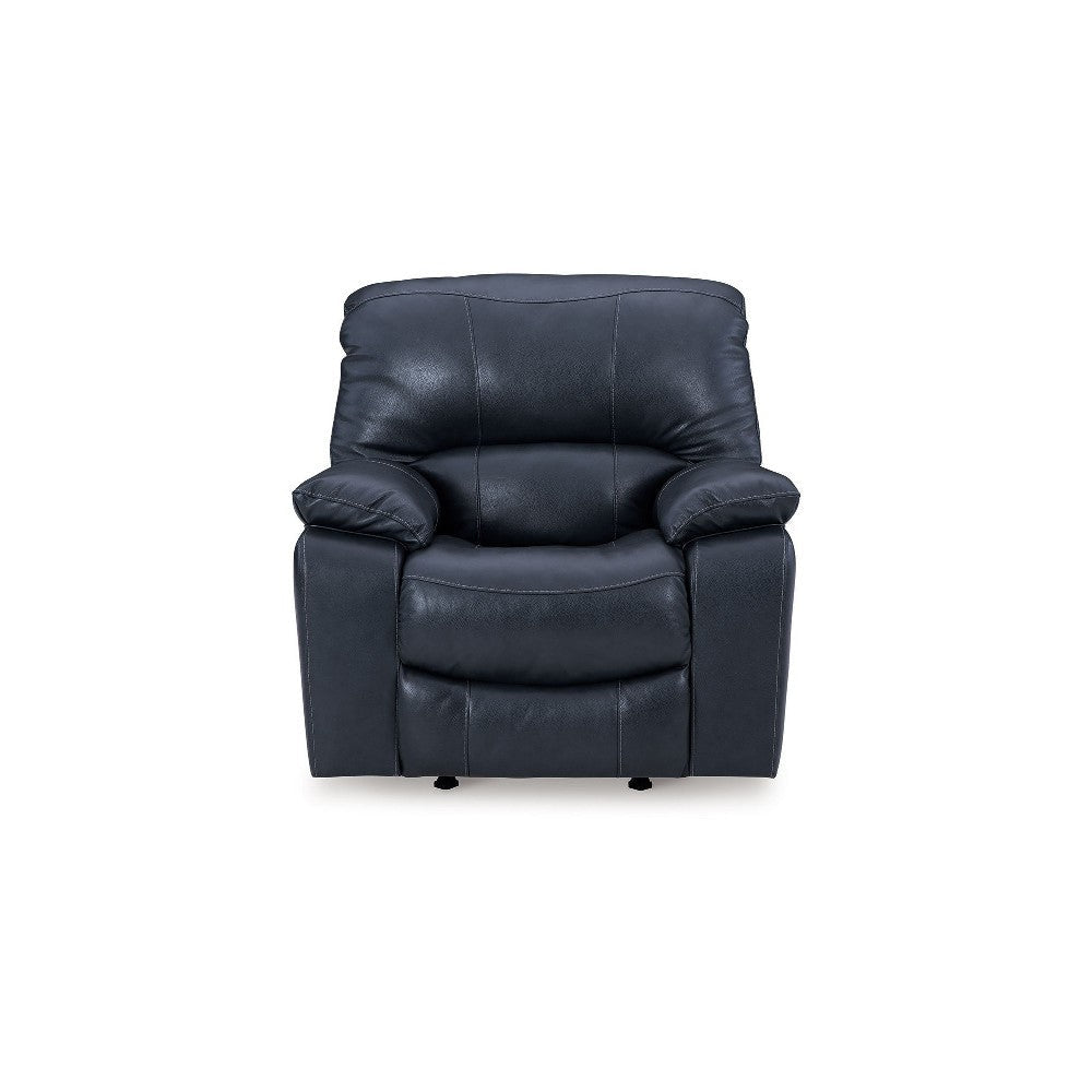 Ashley Leesa Power Rocker Recliner Chair | Soft Ocean Blue Leather | USB Port BM327290