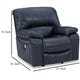 Ashley Leesa Power Rocker Recliner Chair | Soft Ocean Blue Leather | USB Port BM327290