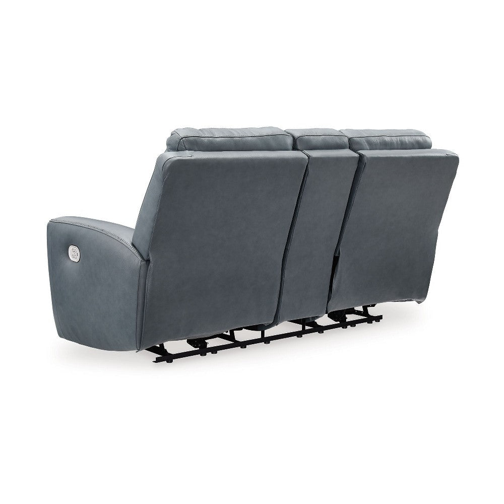 Ashley Minda Power Recliner Loveseat | Rich Gray Real Leather | USB | 79’’ BM327291