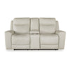 Ashley Minda Power Recliner Loveseat | Off White Real Leather | USB | 79’’ BM327292
