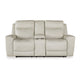 Ashley Minda Power Recliner Loveseat | Off White Real Leather | USB | 79’’ BM327292