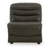 Ashley Winona Modular Armless Accent Chair | Tufted Dark Gray Faux Leather BM327294
