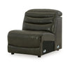 Ashley Winona Modular Armless Accent Chair | Tufted Dark Gray Faux Leather