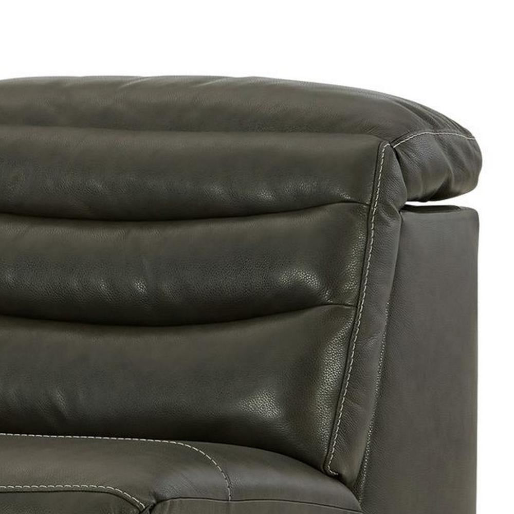 Ashley Winona Modular Armless Accent Chair | Tufted Dark Gray Faux Leather BM327294