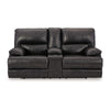 Ashley Monto Power Recliner Loveseat | Black Leather | Cupholders | 82’’ BM327296