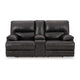 Ashley Monto Power Recliner Loveseat | Black Leather | Cupholders | 82’’ BM327296
