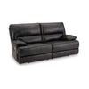 Ashley Monto Power Recliner Sofa | Plush Black Real Leather | USB Port | 82"