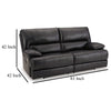 Ashley Monto Power Recliner Sofa | Plush Black Real Leather | USB Port | 82’’ BM327297