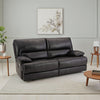 Ashley Monto Power Recliner Sofa | Plush Black Real Leather | USB Port | 82"