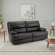 Ashley Monto Power Recliner Sofa | Plush Black Real Leather | USB Port | 82"