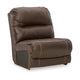 Ashley Rylee Modular Armless Accent Sofa Chair | Chocolate Brown Leather