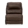 Ashley Rylee Modular Armless Accent Sofa Chair | Chocolate Brown Leather BM327298