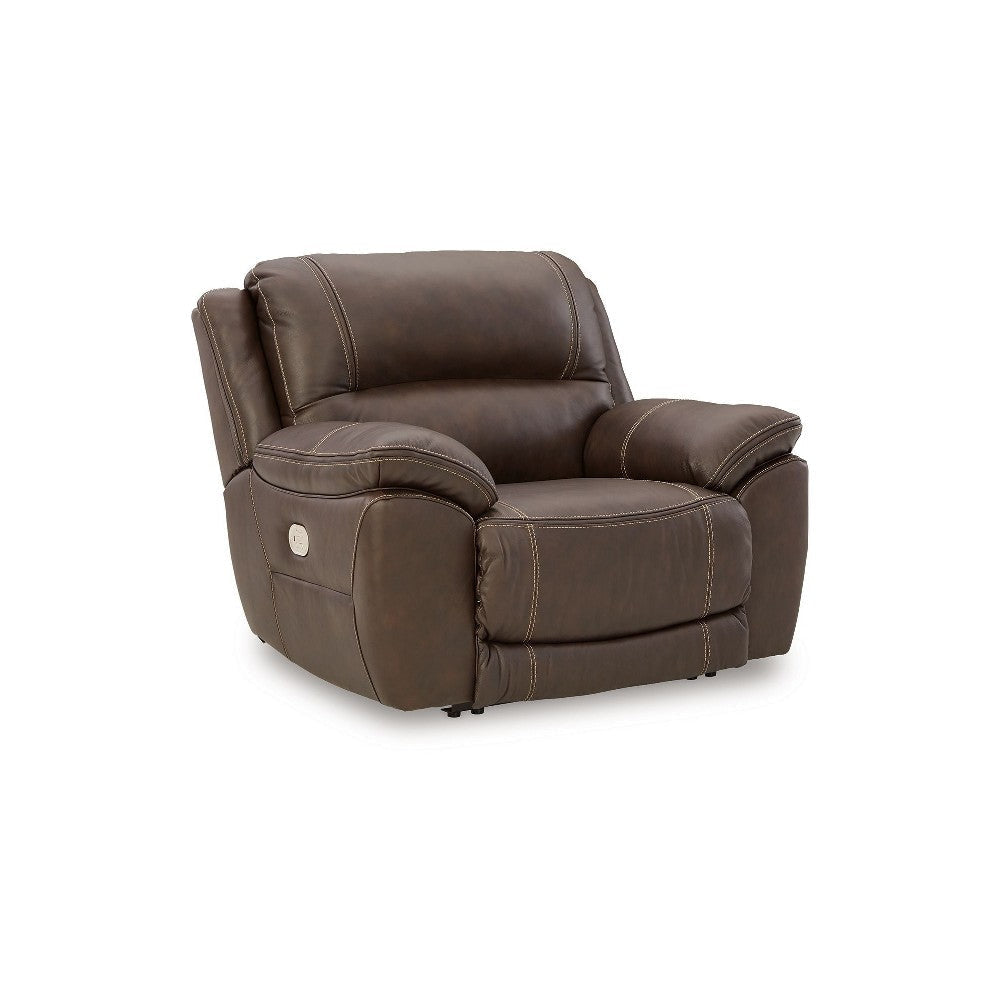 Ashley Rylee Recliner Chair | Power Headrest | Plush Chocolate Brown Leather