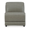 Ashley Reze Modular Armless Chair | Light Gray Real Leather | Soft Cushioning BM327307