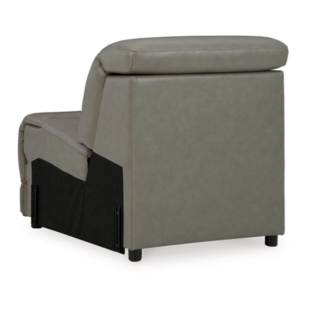 Ashley Reze Modular Armless Chair | Light Gray Real Leather | Soft Cushioning BM327307