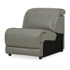 Ashley Reze Modular Armless Chair | Light Gray Real Leather | Soft Cushioning BM327307