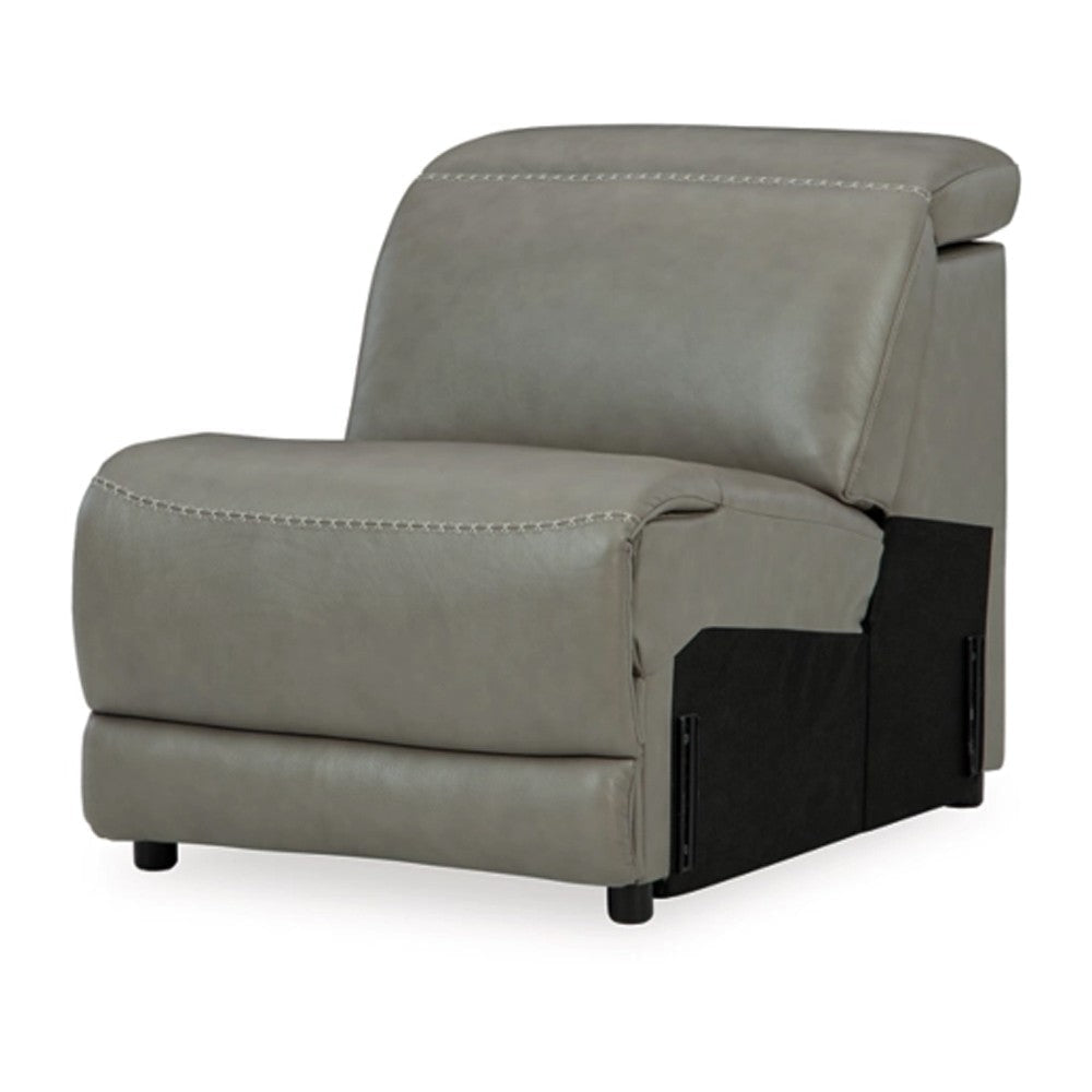 Ashley Reze Modular Armless Chair | Light Gray Real Leather | Soft Cushioning BM327307