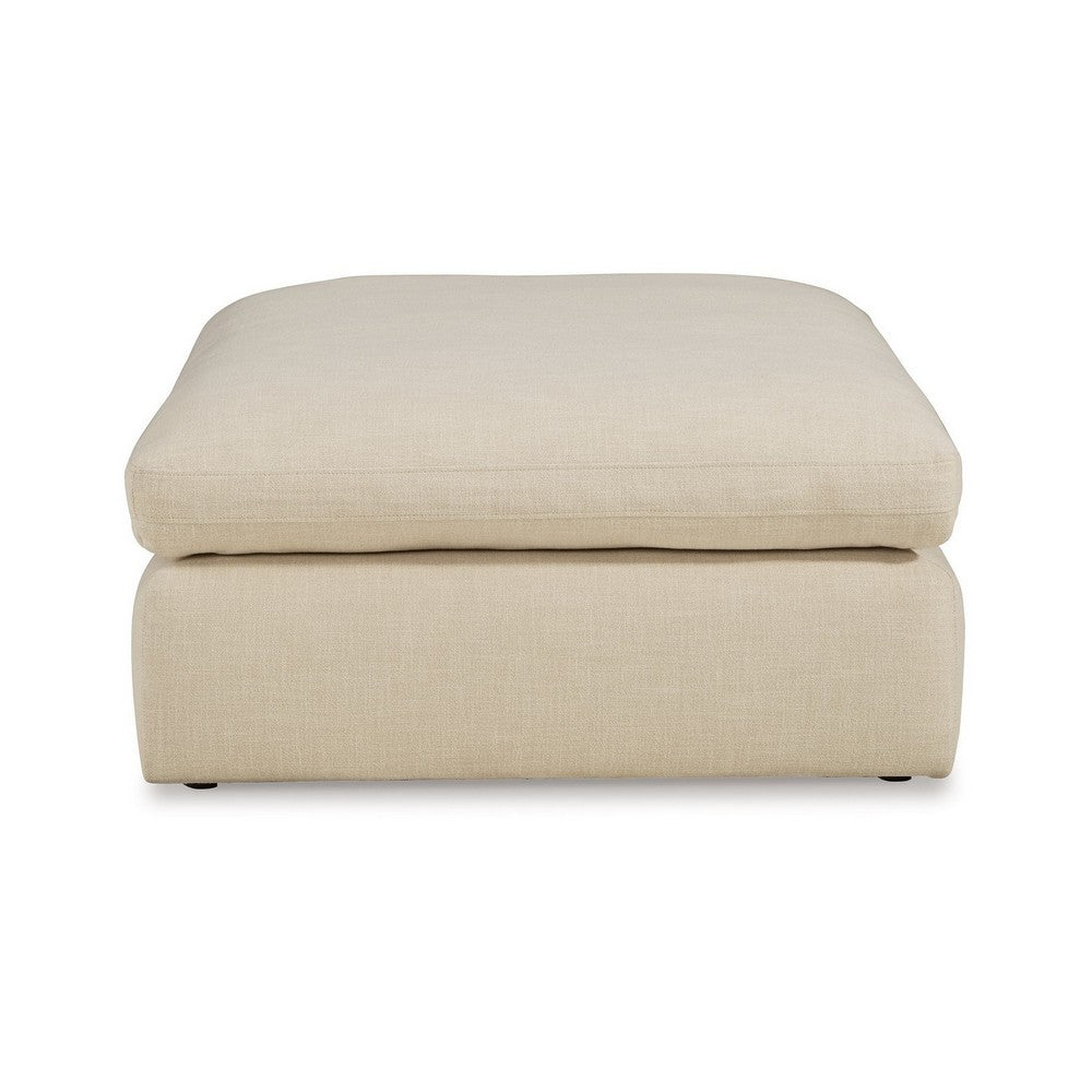 Ashley Elize Oversized Accent Ottoman | Beige Polyester | Soft Cushion | 42"