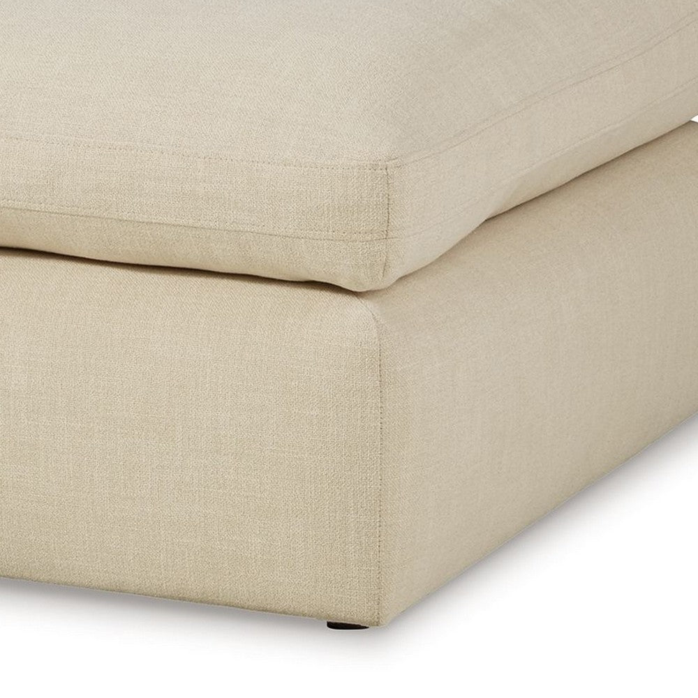 Ashley Elize Oversized Accent Ottoman | Beige Polyester | Soft Cushion | 42"